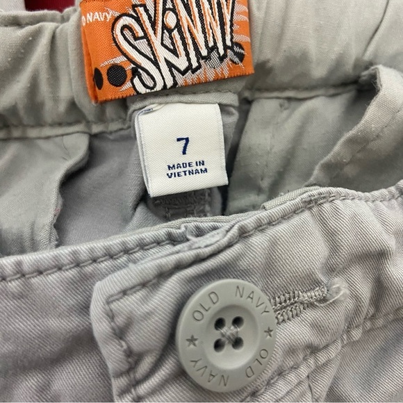 Old Navy Skinny Chino Pants Boys 7 Uniform Dress Pants Gray - Picture 5 of 5